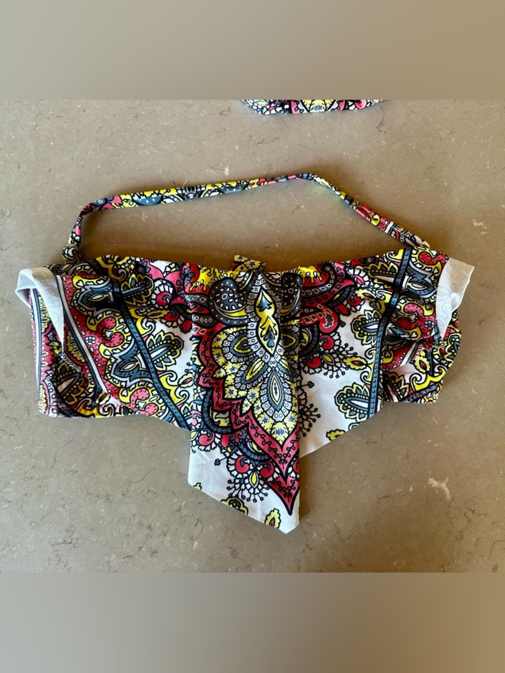 BECCA Rebecca Virtue Bikini Mixed Size Set Paisley Bandeau Print. Boho Swimsuit - Picture 6 of 13